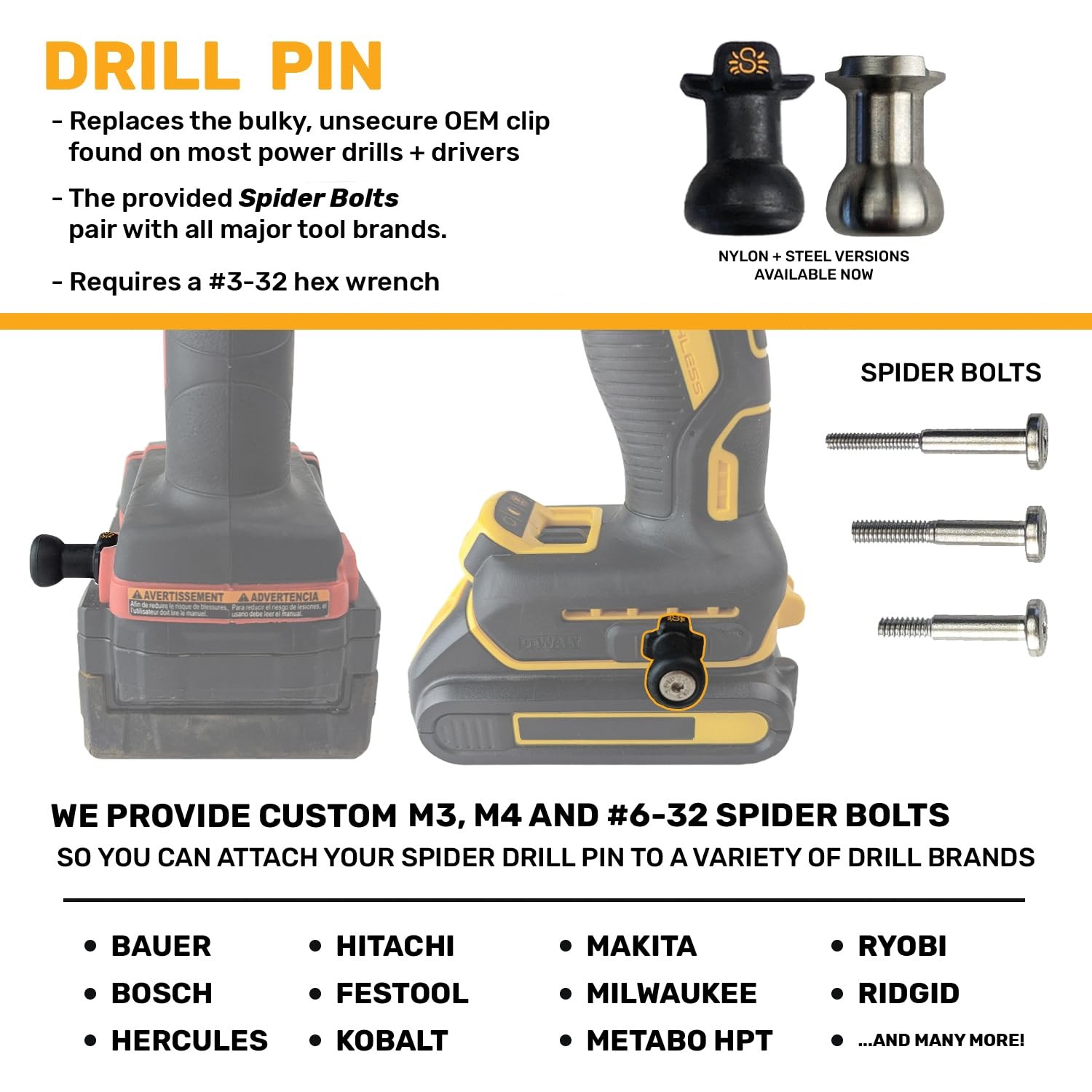 Tool Holster – Pro Tool Holster + Two Driver Pins – Upgraded, Self Locking Mu…
