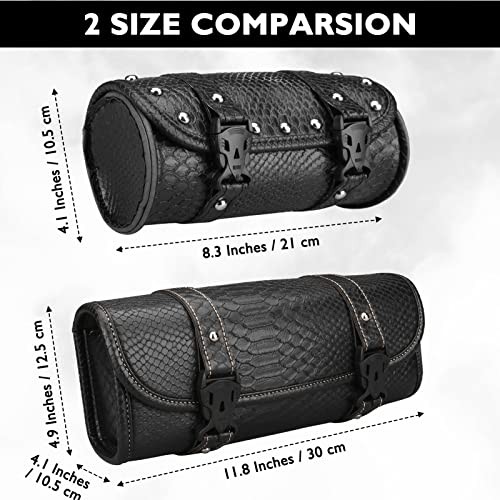 Motorcycle Tool Bag, Motorcycle Fork Bag PU Leather Medium Black Crocodile