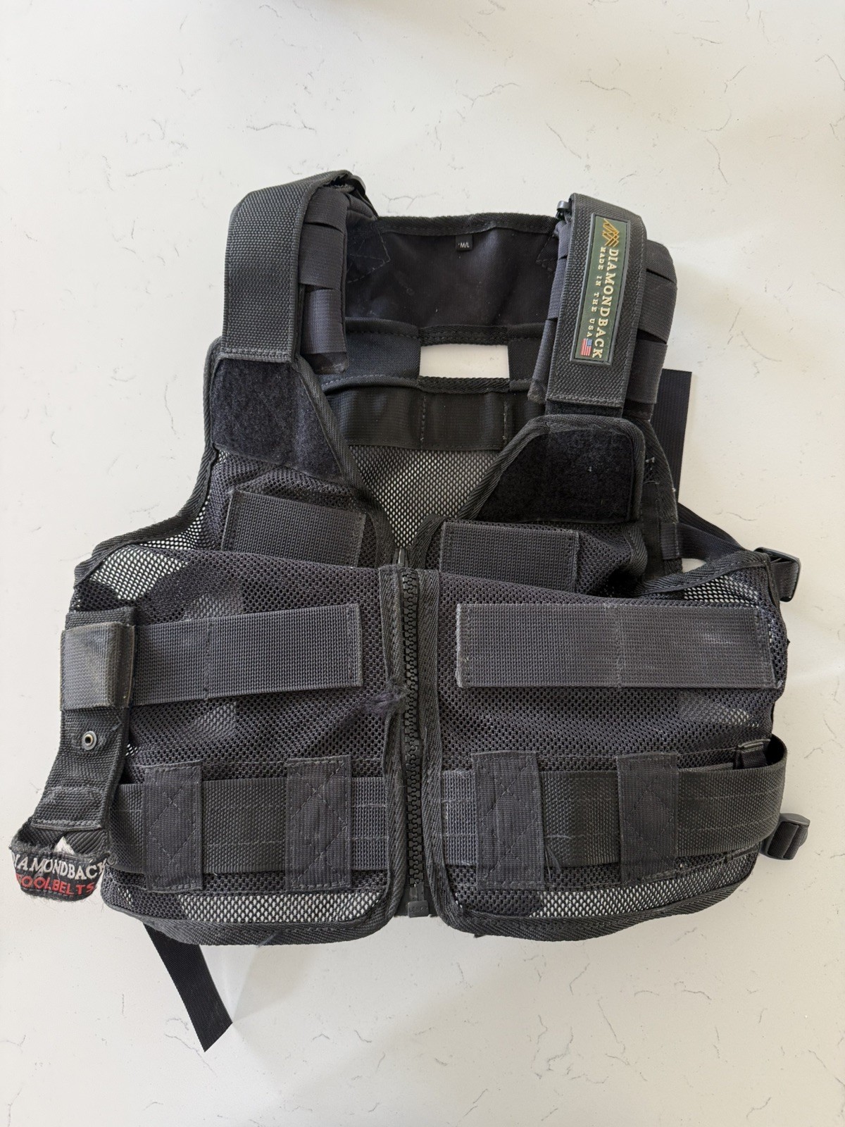 Diamondback 701 Tool Vest Black Mesh w shoulder pads & gun hook – Size M/L