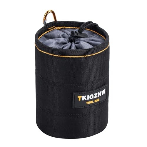 Black Cylindrical Storage Tool Pouch Bag with Carabiner Hook – Heavy Duty