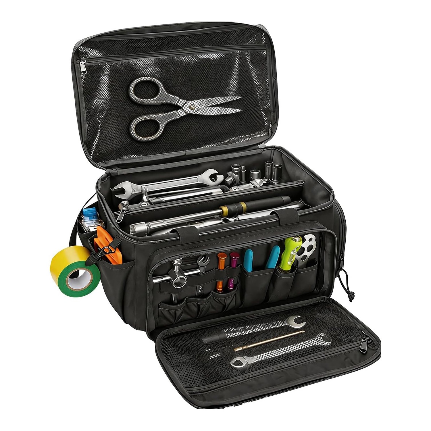14-Inch Canvas Tool Bag Reinforced Bottom Multi-Purpose Hand Tool Organizer Tote