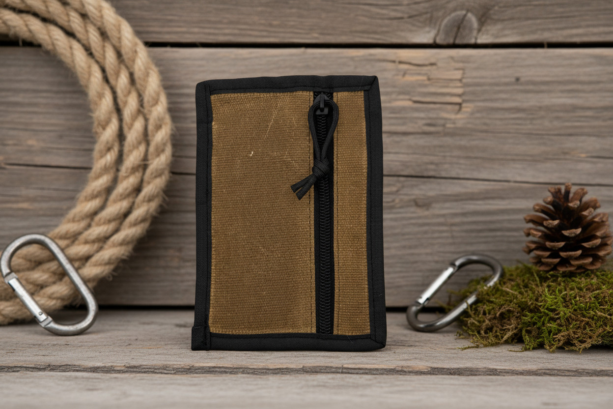 Waxed Canvas Mini EDC Pocket Organizer – 16oz Waxed Canvas Lay Flat Design