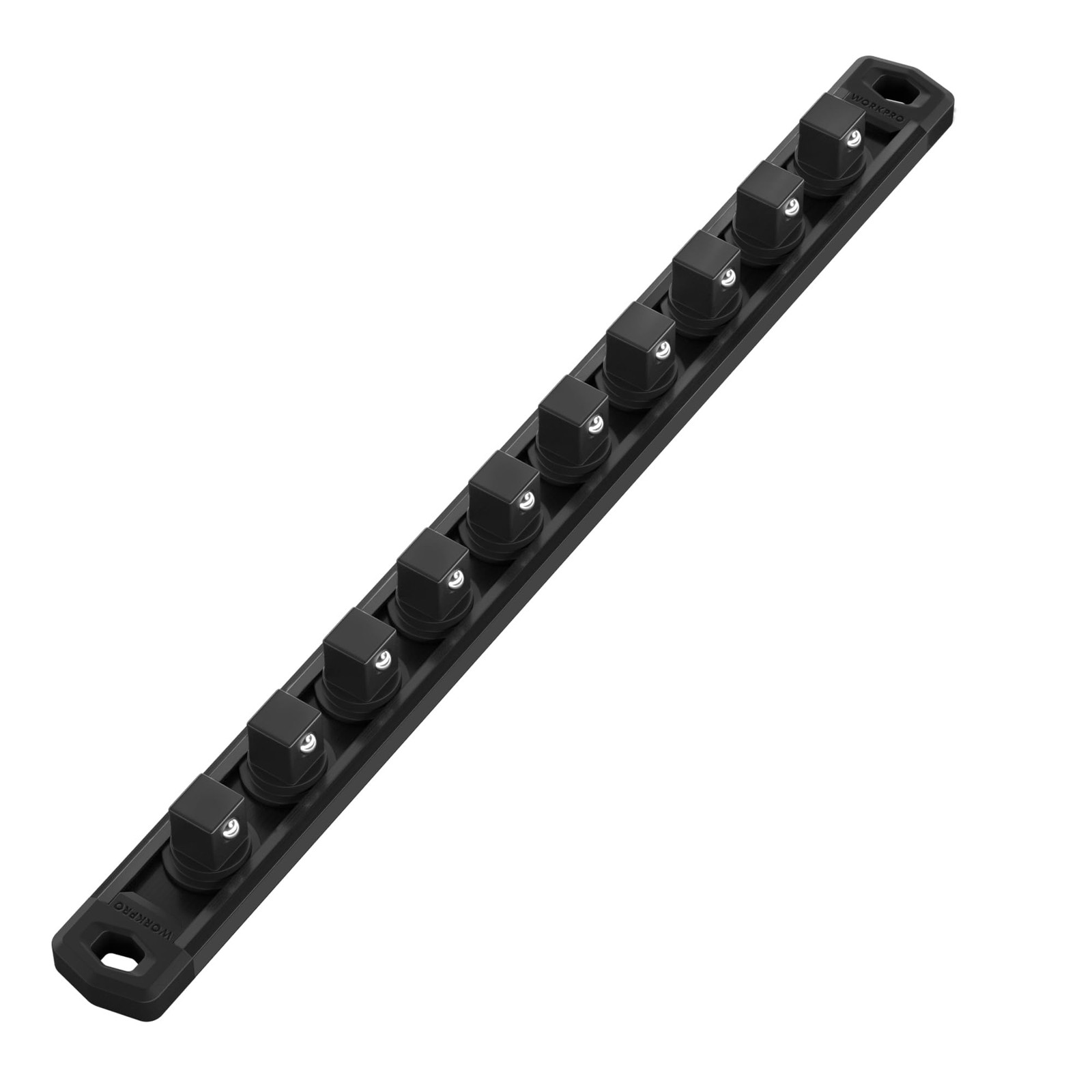 WORKPRO Magnetic Socket Organizer, 1/2-Inch Drive Aluminum 1/2″ DR, Black