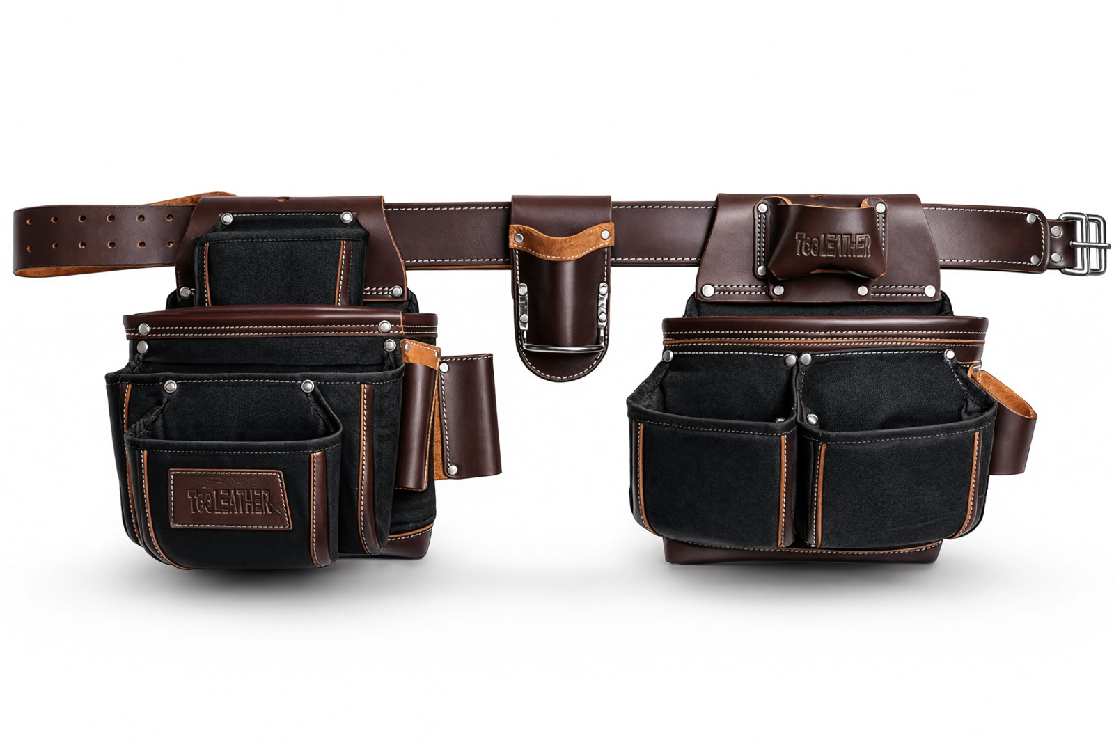 Leather Tool Belt for Men – Heavy Duty Carpenter Tool Belt with Multiple Pockets