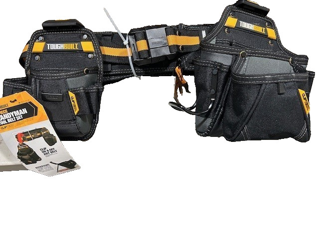 ToughBuilt 3-Piece Handyman Tool Belt Set w/ Padded Belt with Heavy-Duty Buckle