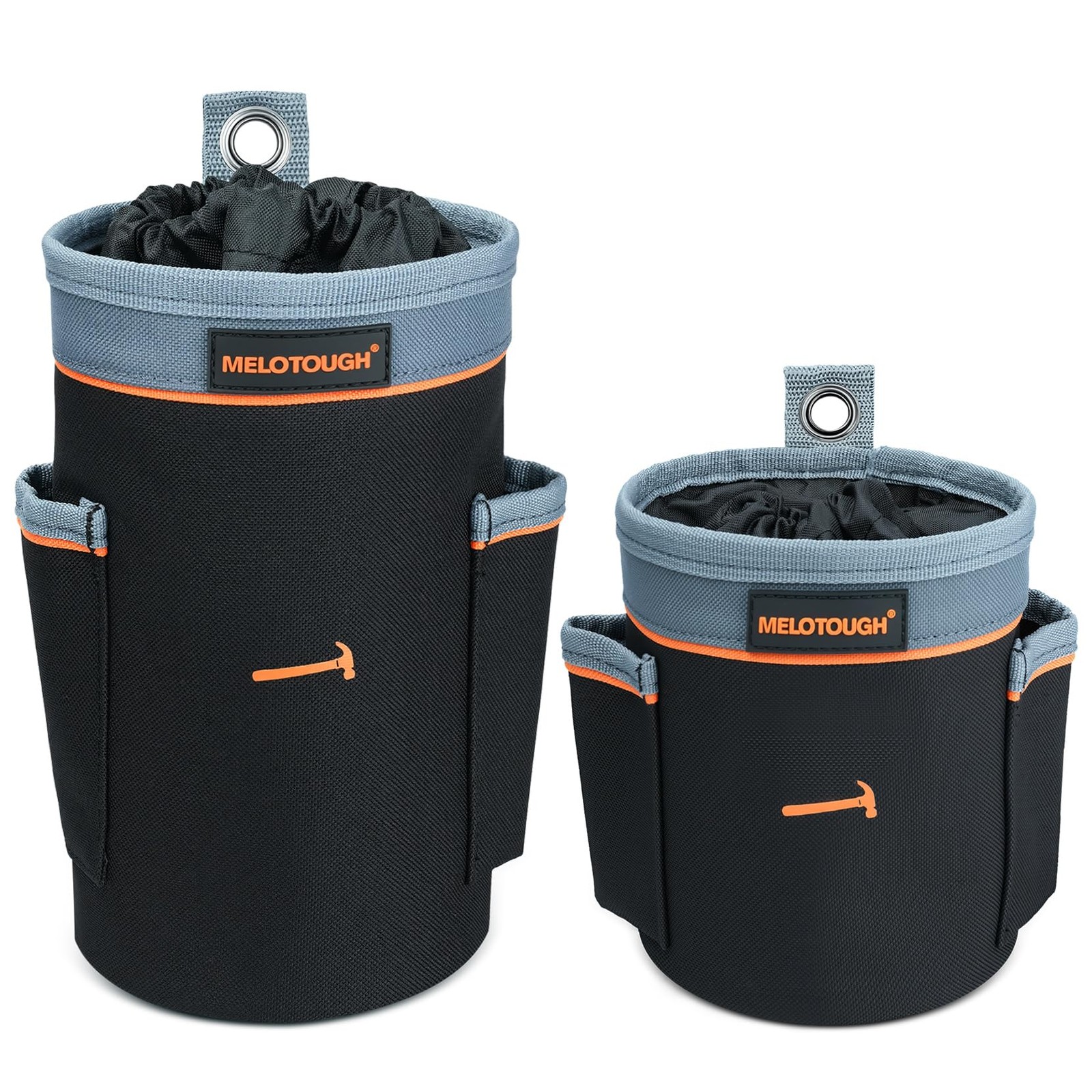 MELOTOUGH Tool Pouch Combo Set | 1 Mini (6”) + 1 Deep Mixed 2 Pack, Black