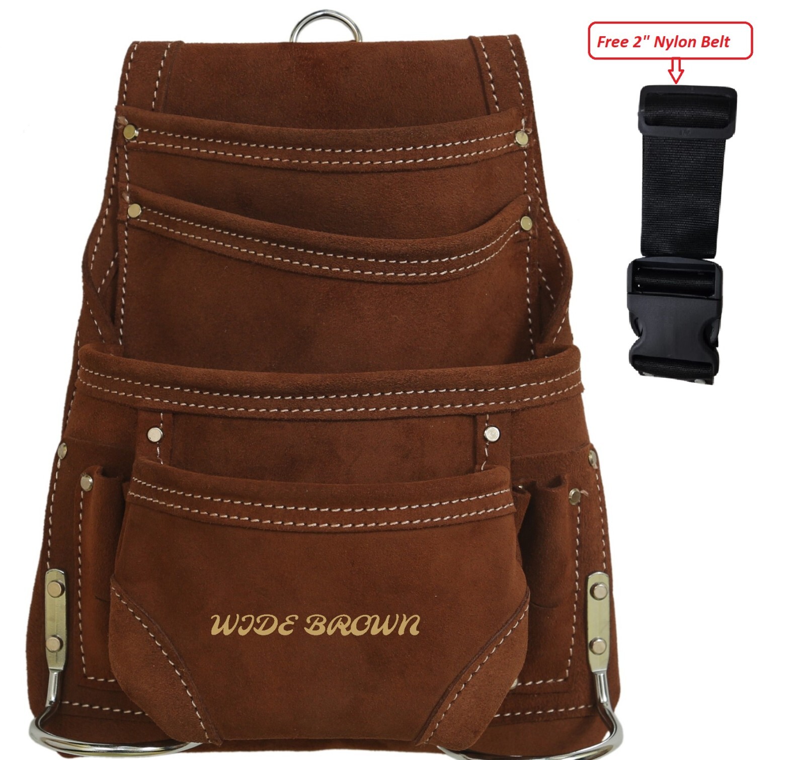 WIDEBROWN 10 Pockets Nail & Tool Pouche