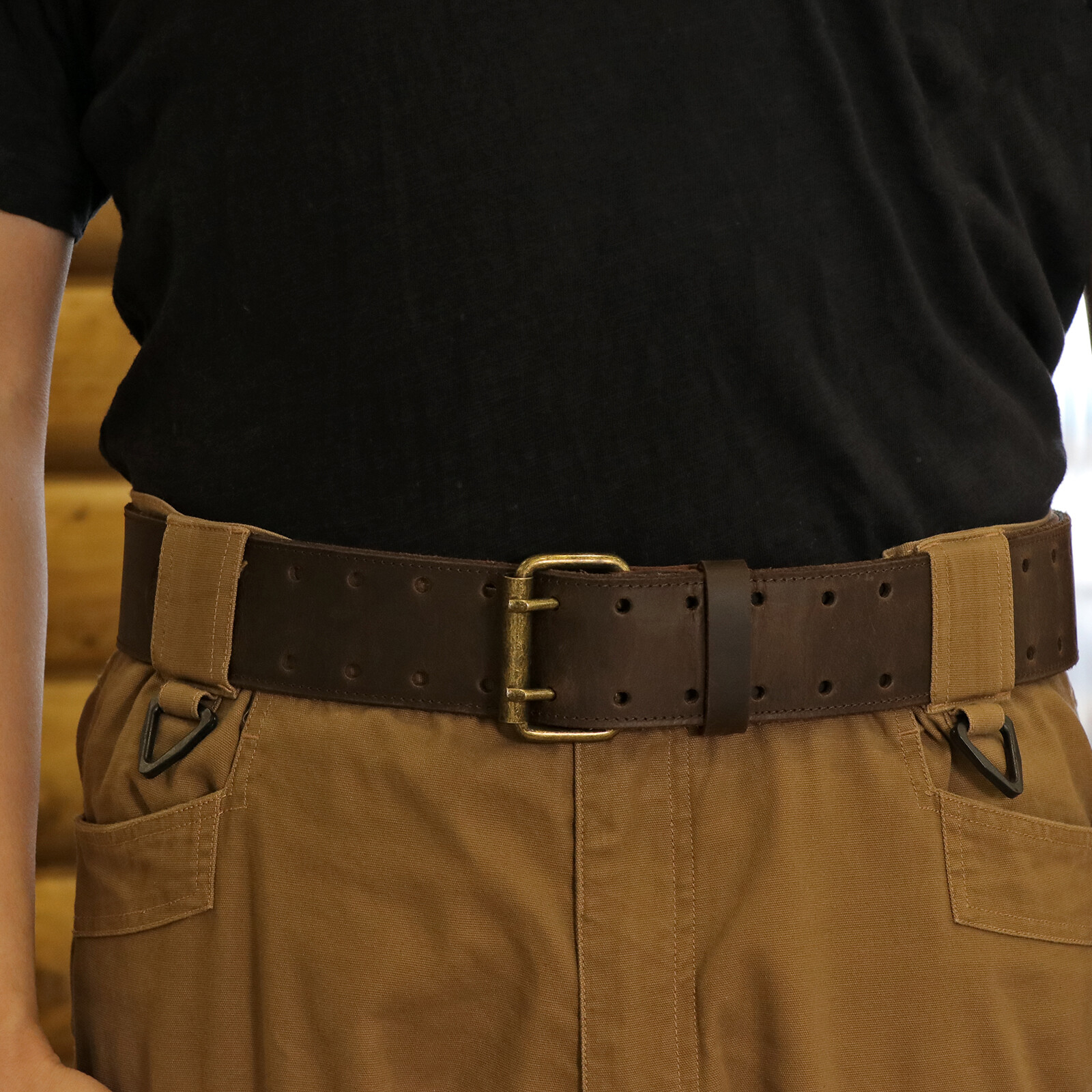 TOURBON Men Leather 2″ Wide Workshop Heavy Duty Tool Belt Removeable Buckle