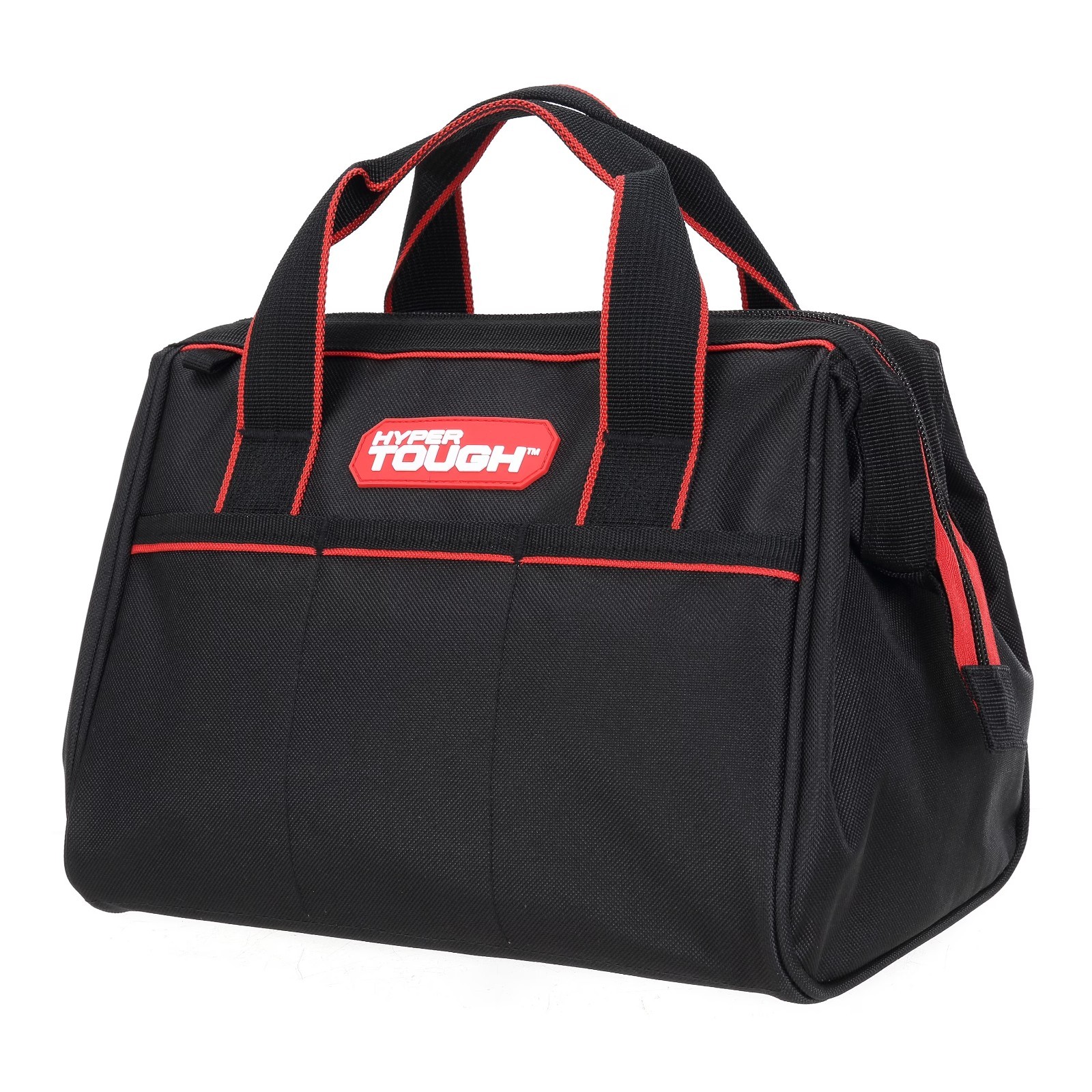Hyper Tough 12 inch Polyester Tool Bag with Full Length Zipper and Double Strap