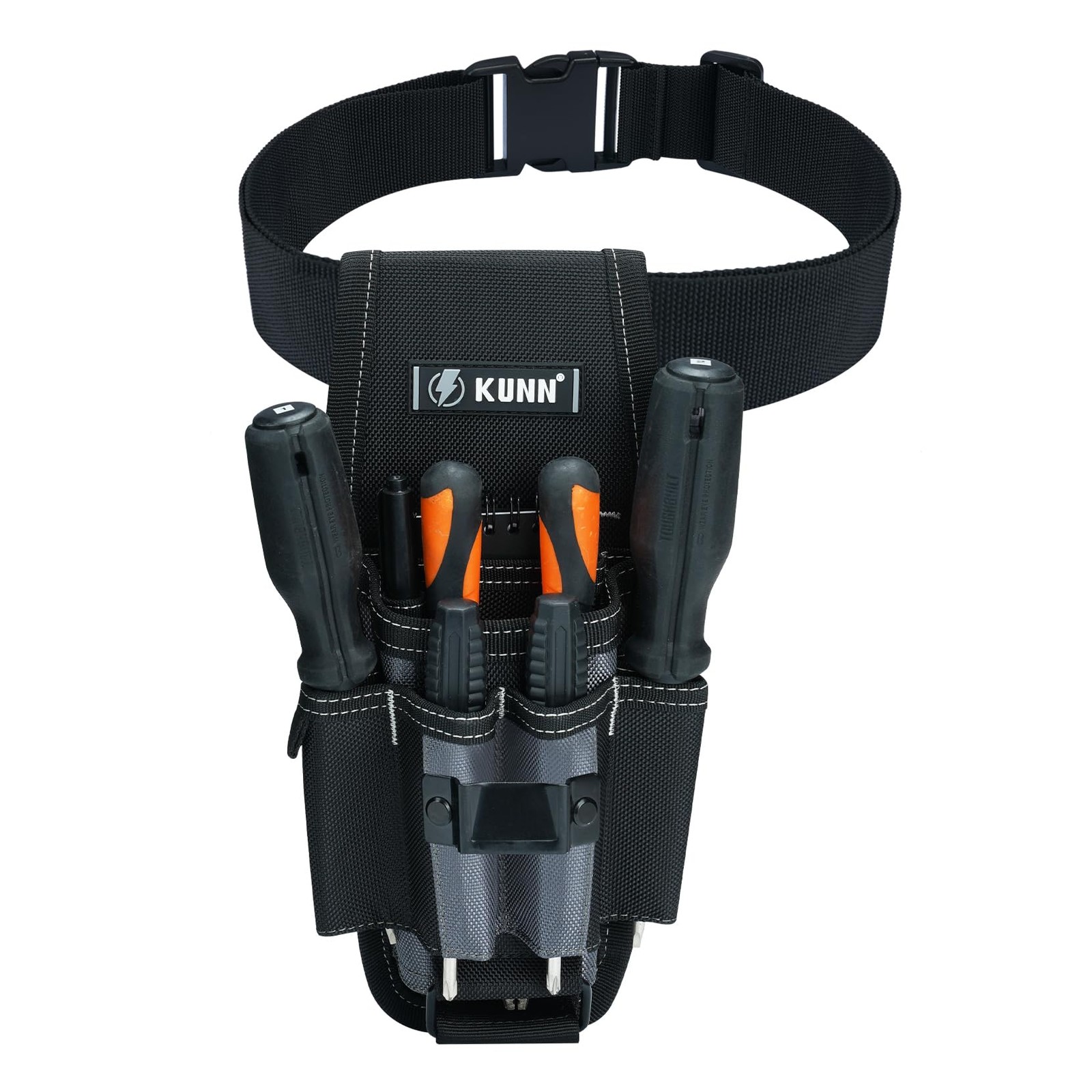 Small Tool Pouch with Belt Clip – Tool Belt Pouches with 7 Pockets Adjustable…