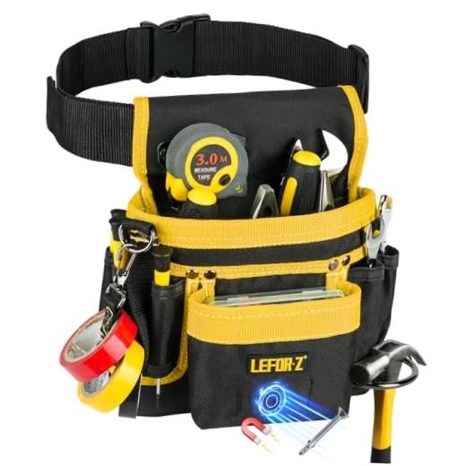 Tool Belt,Magnetic Tool Pouch,14-Pockets Tool Belts for Black&yellow