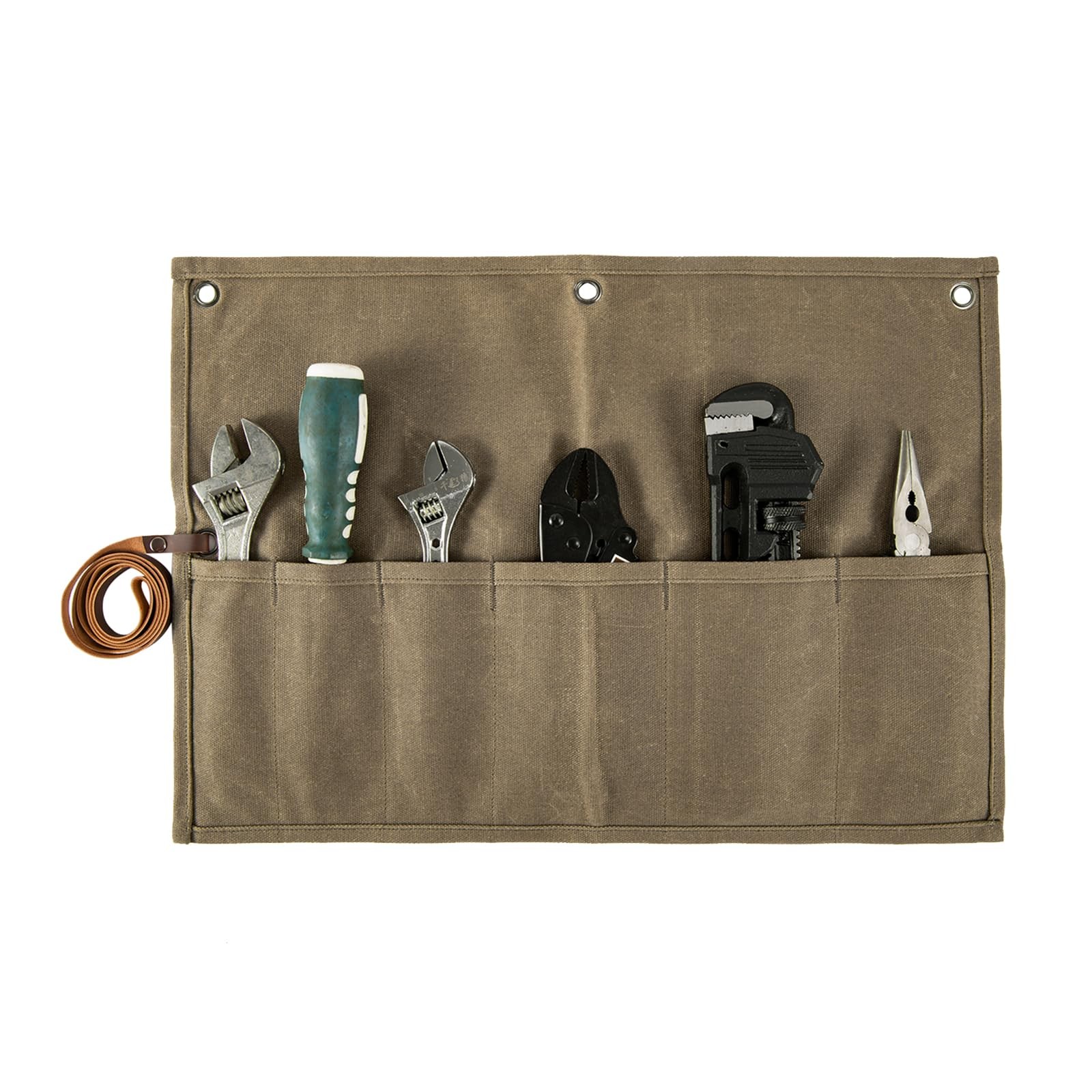 Chisel Roll,Small Tool Roll Pouch,Tool Roll Bag Organizer, Heavy Duty Waxed C…