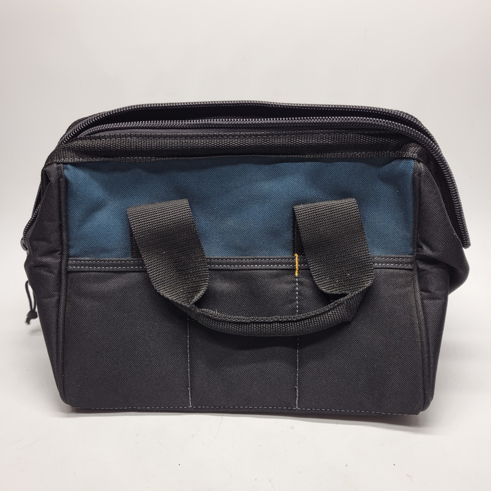 Custom Leather Craft Work Bag CLC Canvas Zip 12x8x8 Black Blue Tool Tote