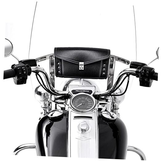 Motorcycle Windshield Bag 10″ Windscreen Studded Pouch Compatible with Road