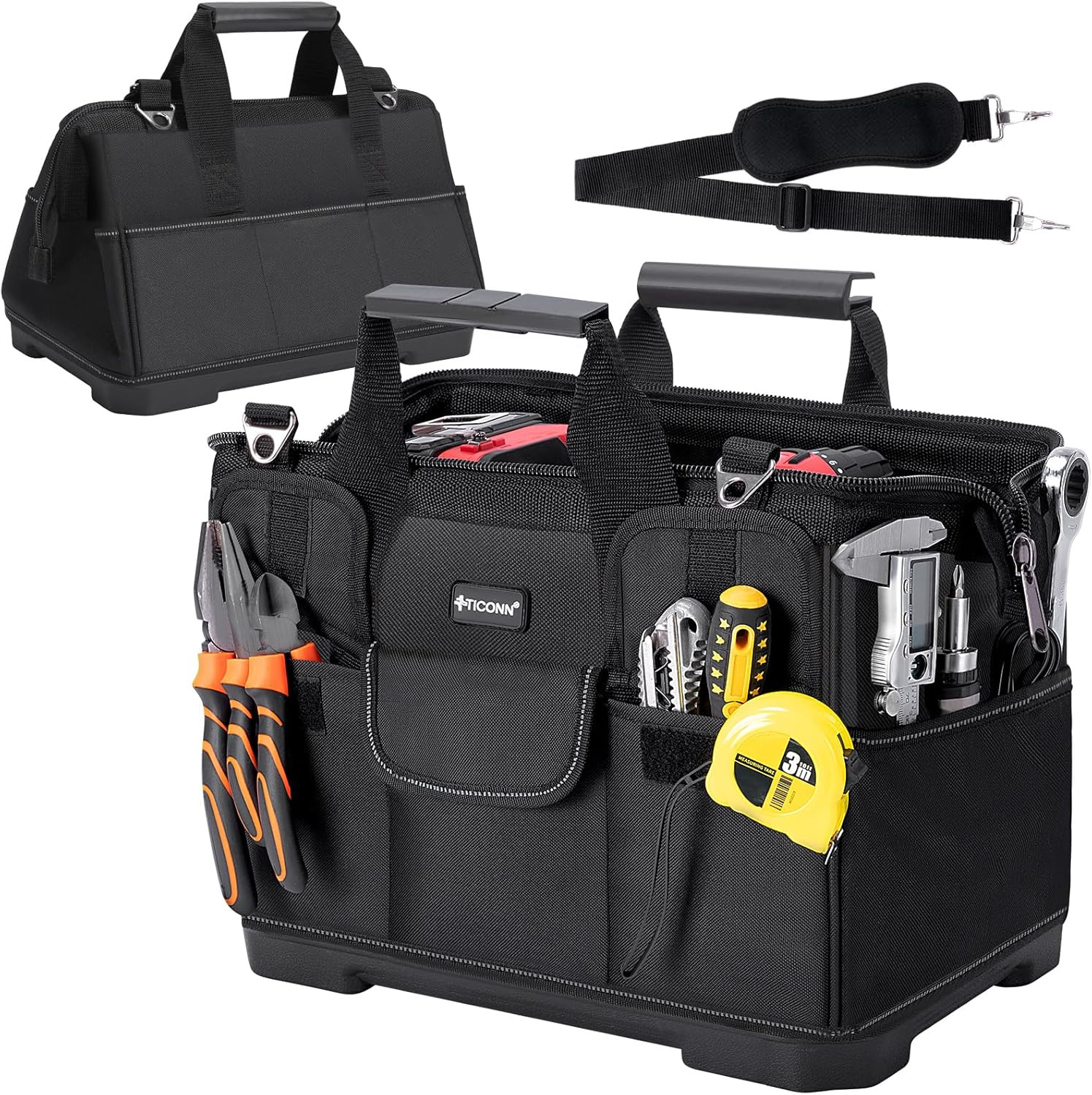 Heavy Duty Tool Bag with Multi-Pockets, Portable Tool Box Organizer Storage Bag,