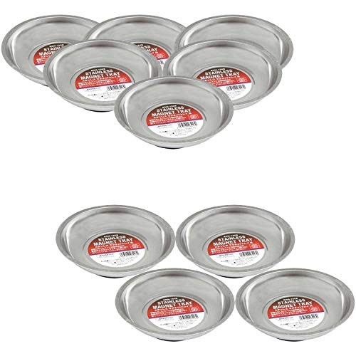 SK11 Stainless Steel Magnetic Tray Round Φ150 x Depth 36mm SSM-150S Pack of 10