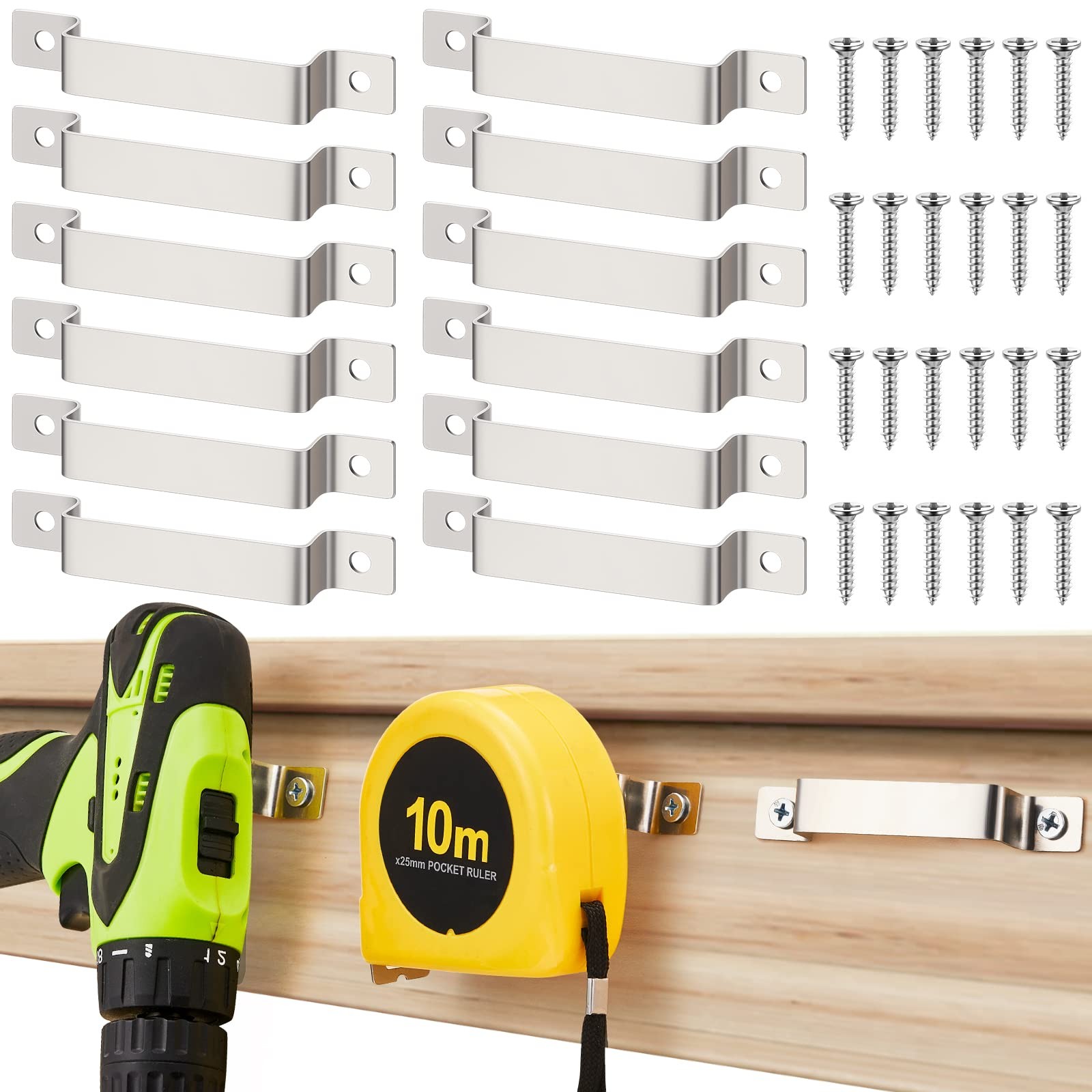 12 Pcs Tape Measure Clip Tape Measure Holder Bench Belt Universal Tool with S…