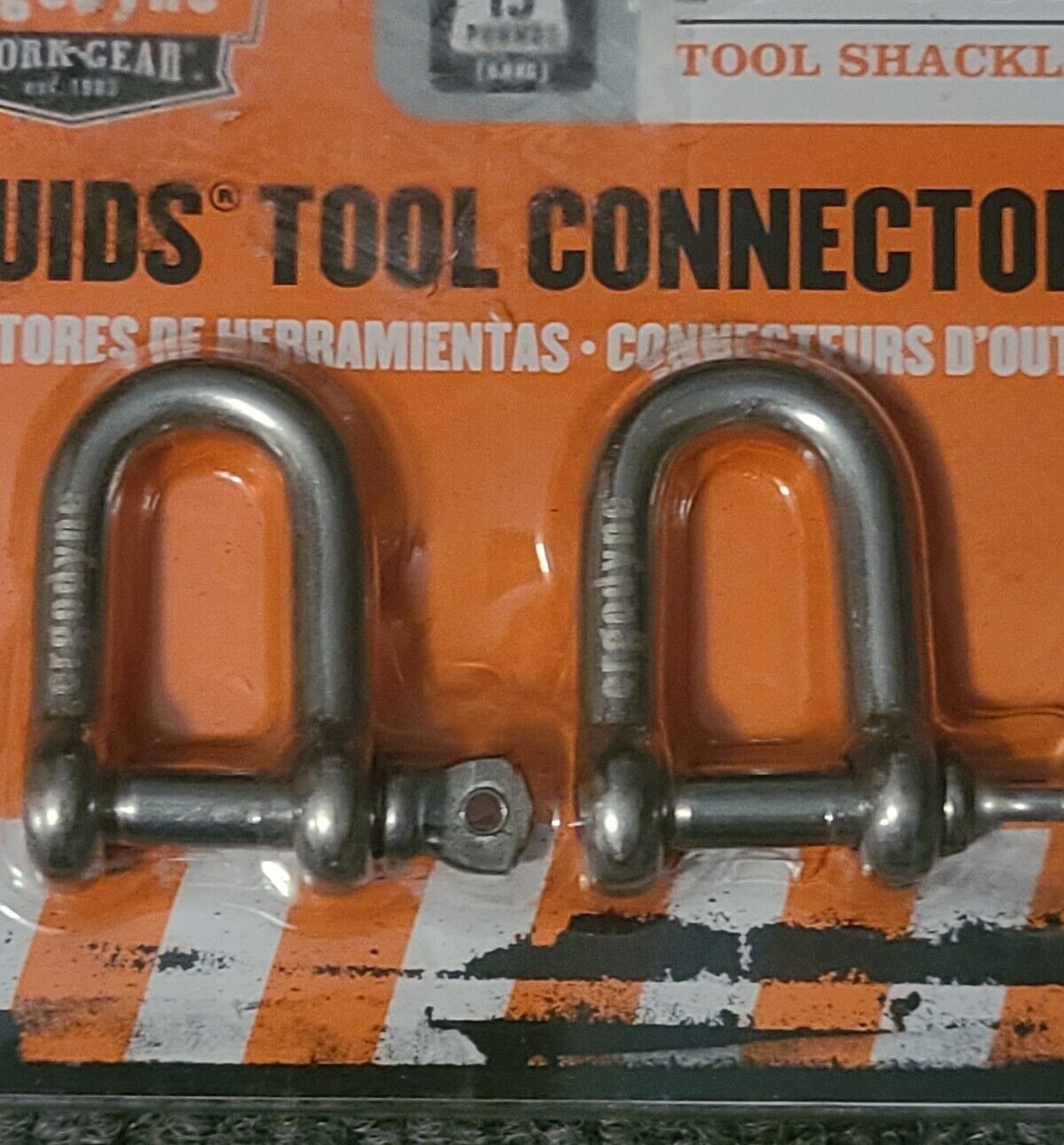 Ergodyne Squids 3790M Tool Attachment Shackle Stainless Steel 15 Pounds 2-PacK