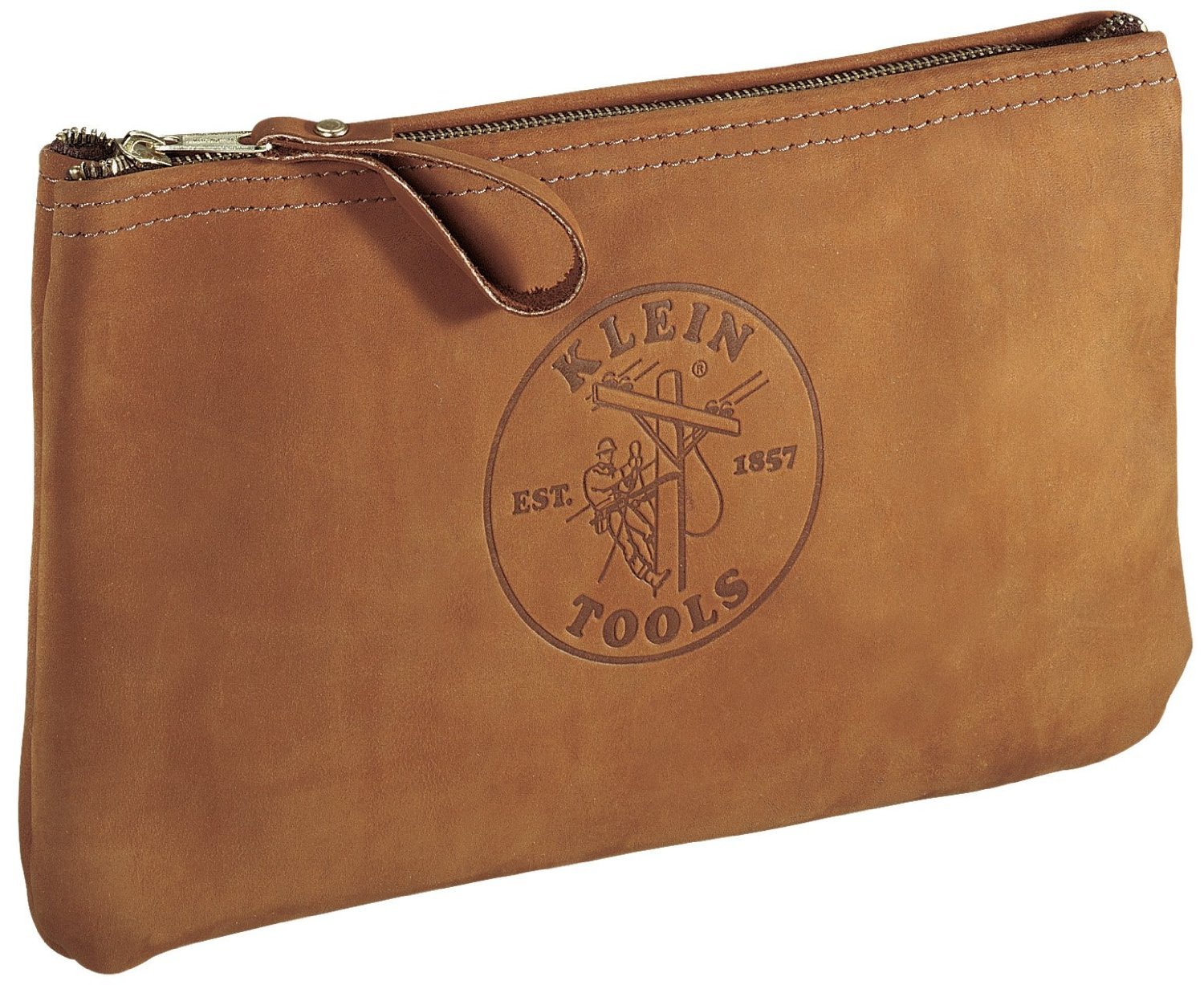 Klein Tools 5139L 12-1/2-Inch Top-Grain Leather Zipper Bag