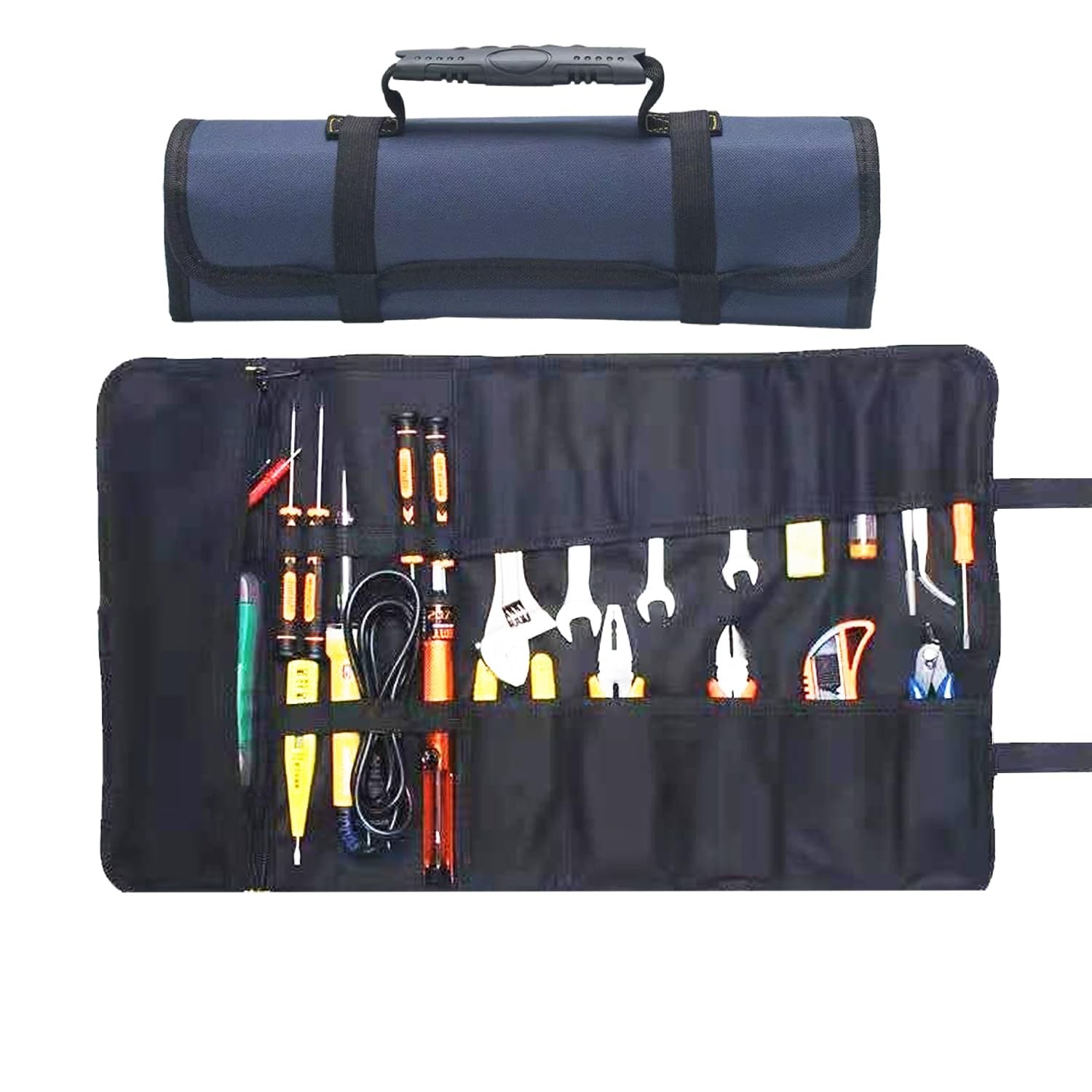 23 Pocket Tool Bag Roll Up, Organizer for 5.9 x 5.8 x 2.3 inches, Green