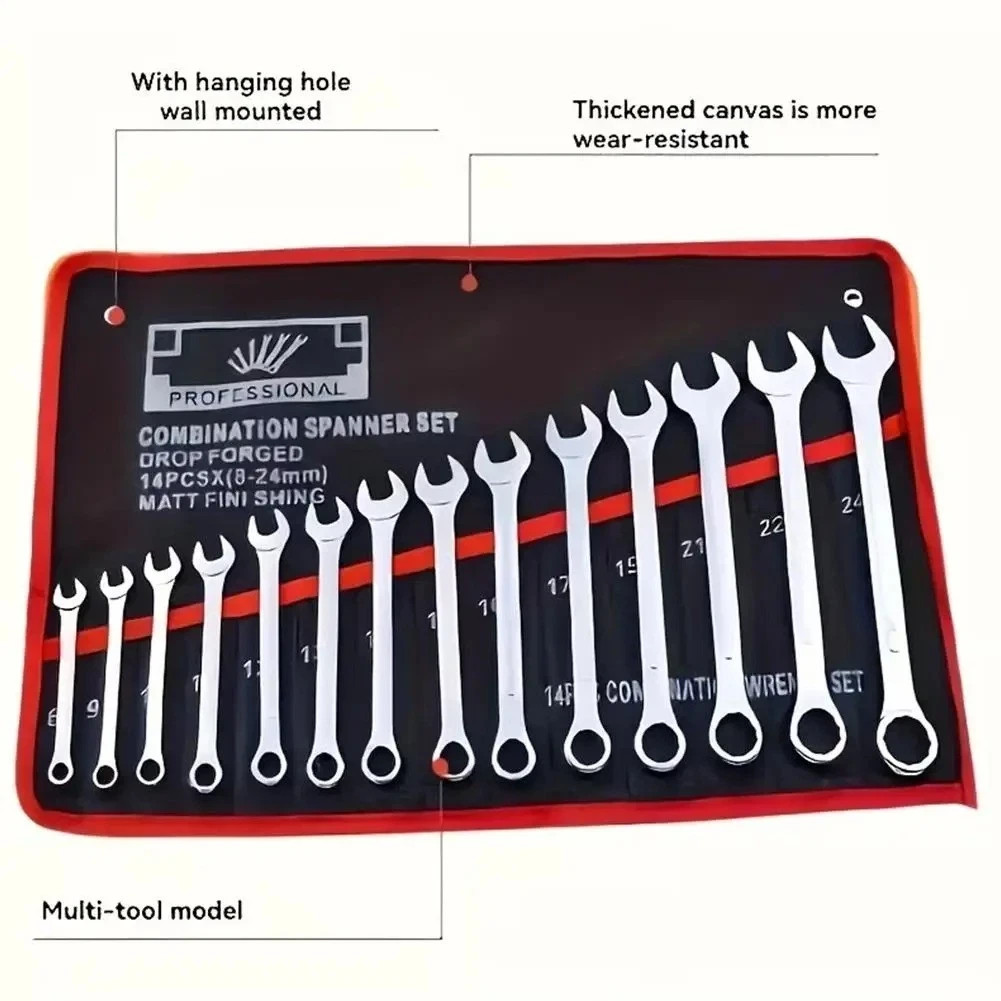 Wrench Roll Organizer 16 Pockets Wrench Pouch Roll up with Water Proof Oxford