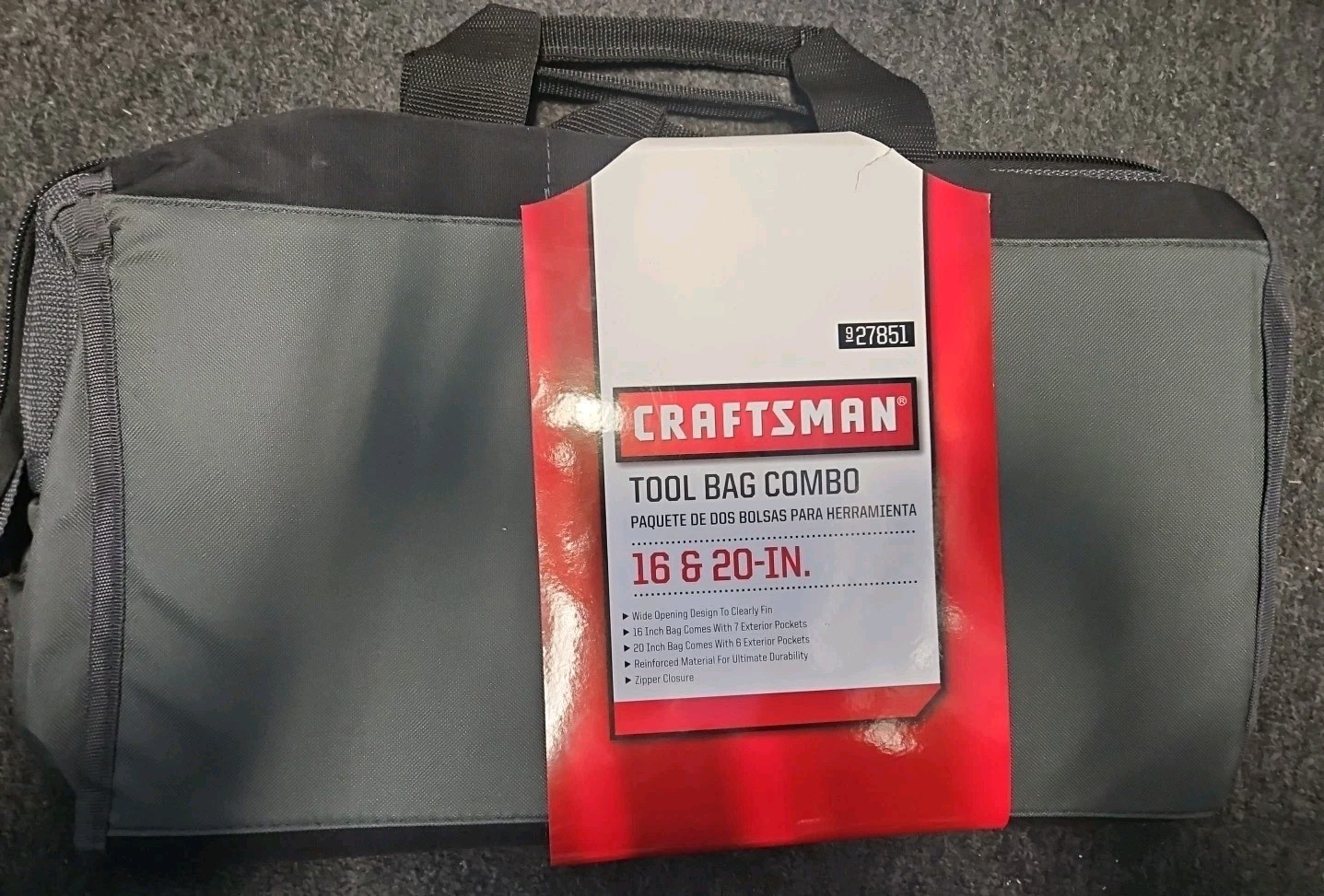 Craftsman 2 Pc Tool Bag Combo 16″ 20″ Heavy Duty Soft Sided Storage Bags New