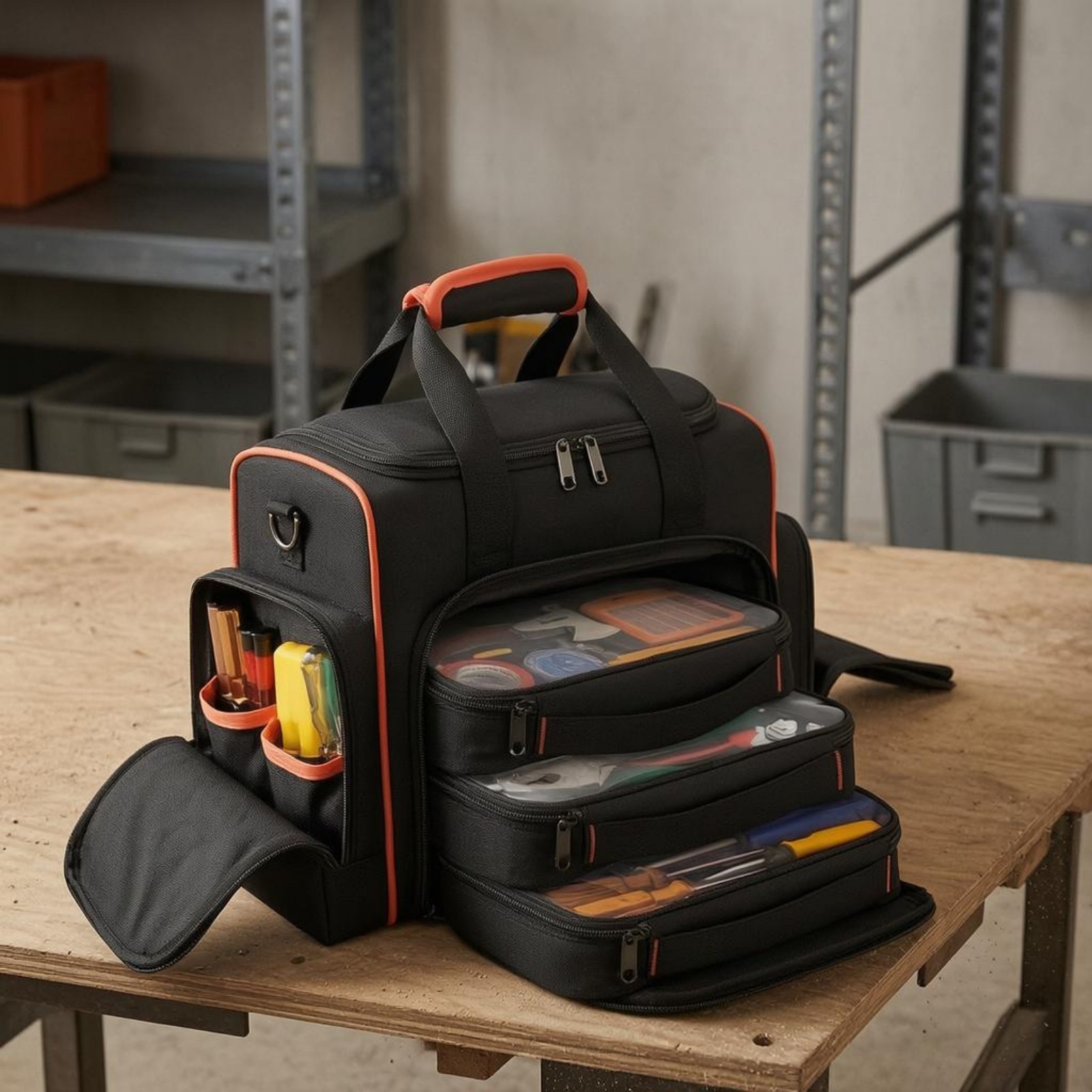 Electrician Tool Bag Padded Handle for Work Location, Electricians