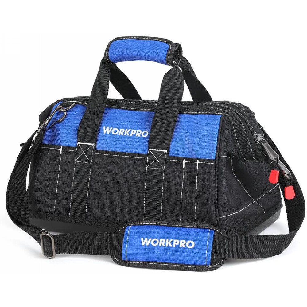 WORKPRO 16”/18″ Durable Tool Bag Wide Mouth Waterproof Heavy Duty Tool Storage