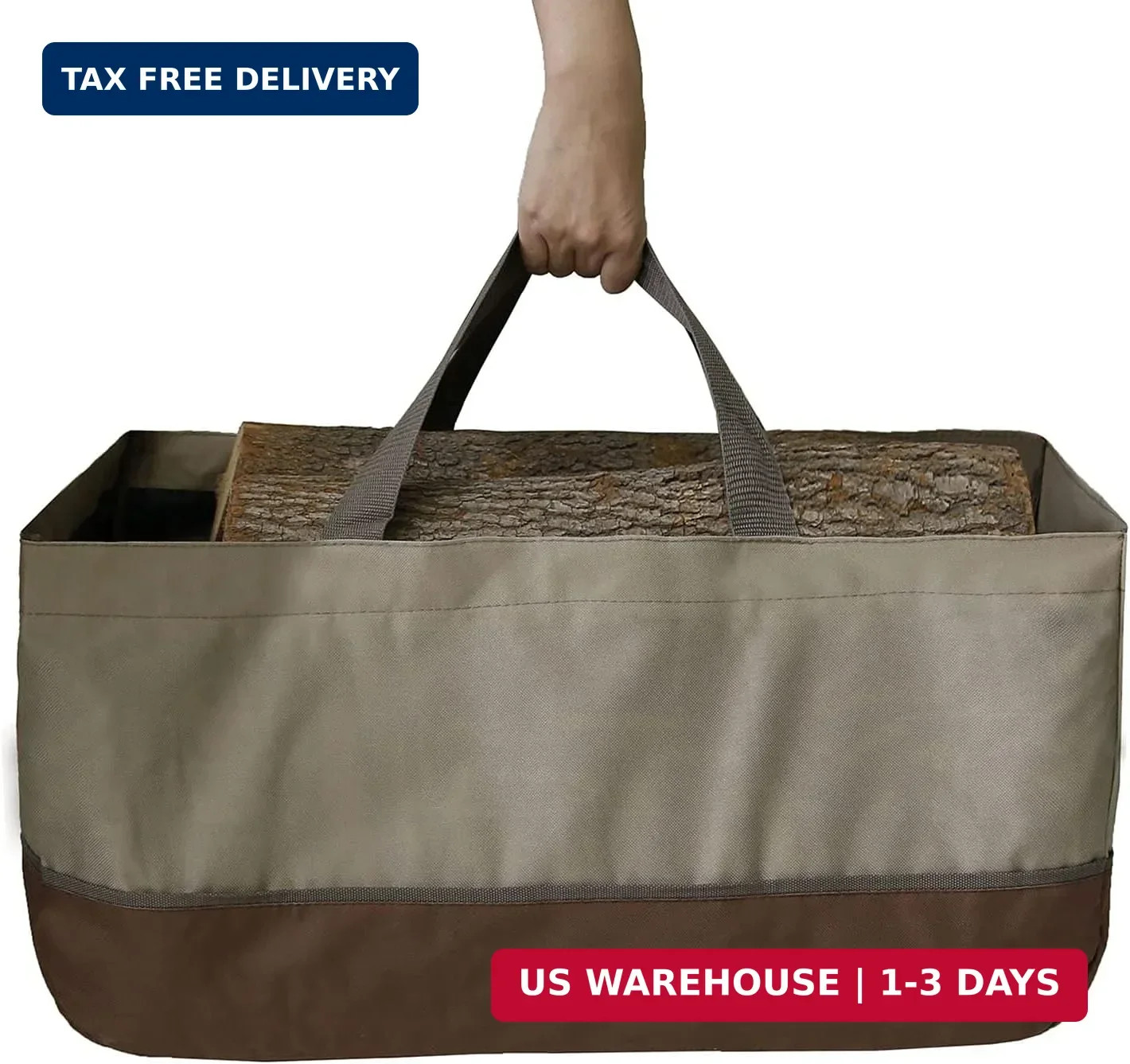 Firewood Log Carrier Bag, Large Firewood Bag Heavy Duty Wax Canvas Log Carrier T