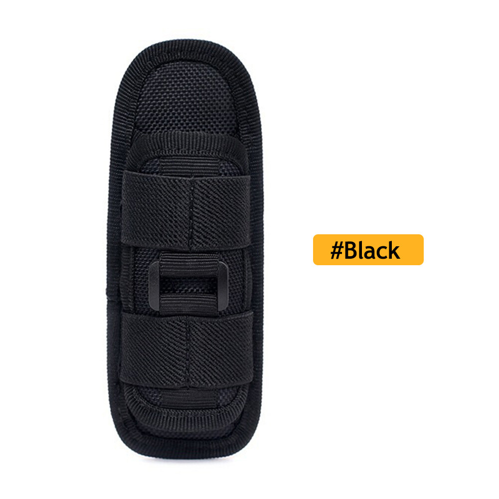 Tactical Molle Torch Holster Case Belt Torch Cover 360° Rotatable Flashlight Bag