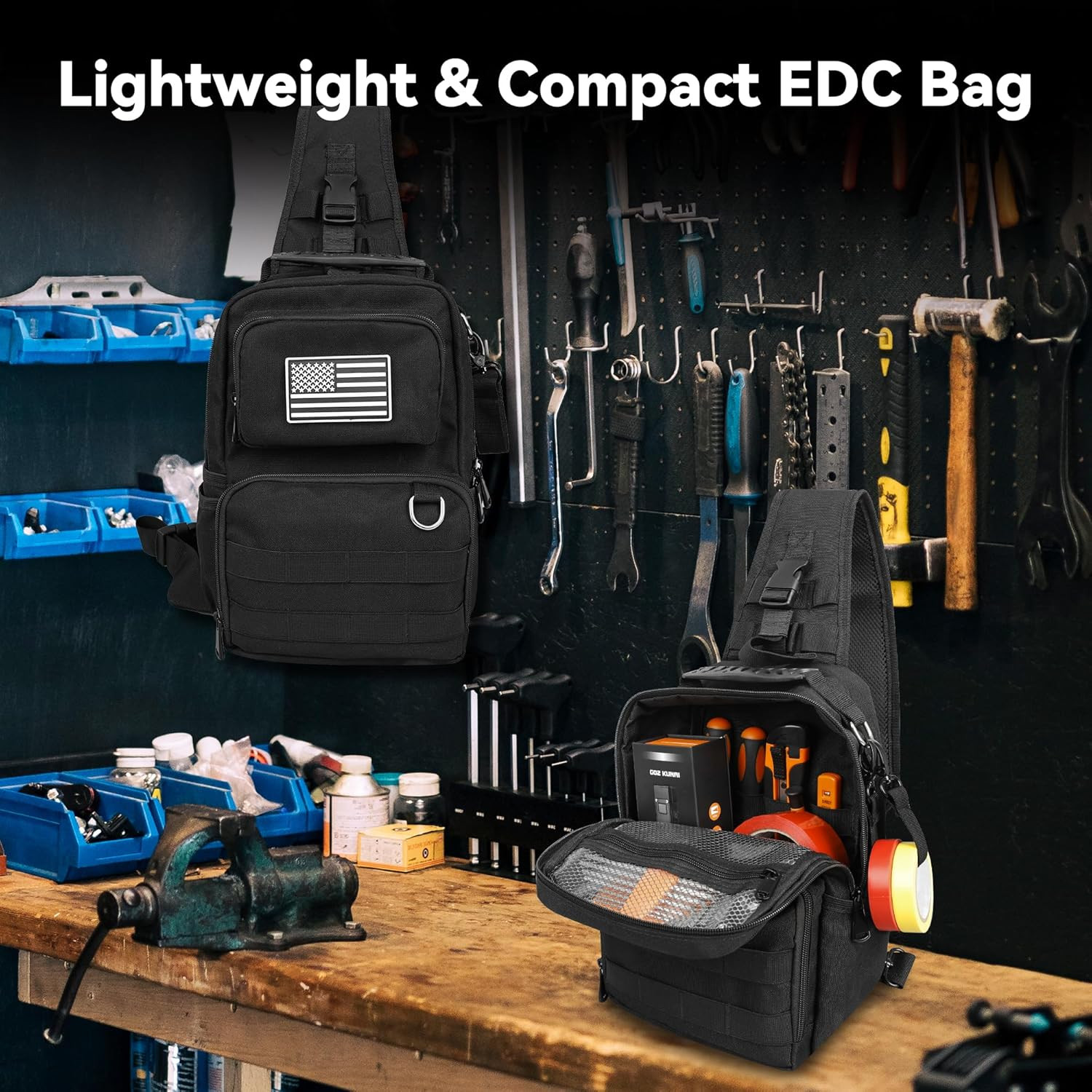 Small Tool Bag, Shoulder Tool Bag Organizer for Electricians, Small Tactical Sli