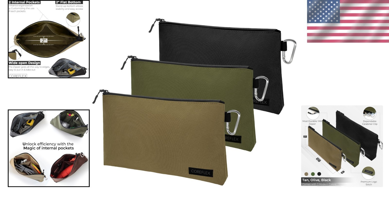 Multipurpose Storage Pouch 3 Pack Large