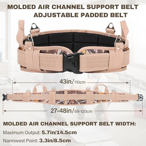 Chyaidach 16-Pockets Tool Belts for Men with Suspenders 7-Piece Framing Tool