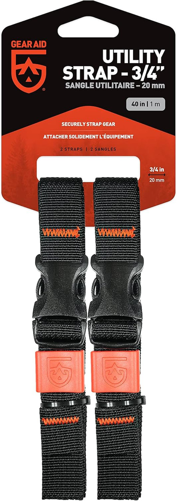 Utility Straps with Side-Release Buckle, Secure and Compress Camping, Biking, Hu
