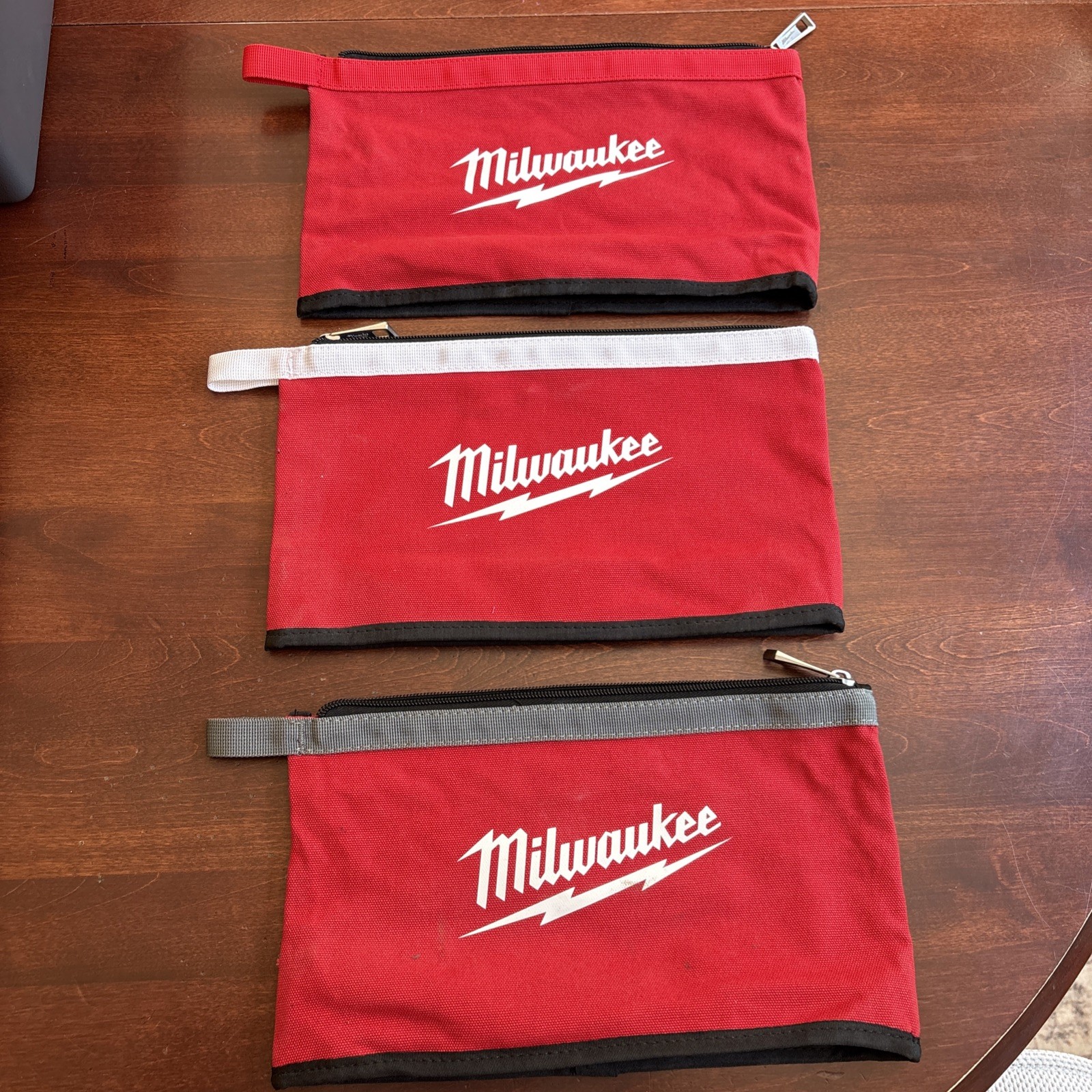 Milwaukee 48-22-8193 Canvas Colored Heavy-Duty Zippered Pouches, 3-Pack