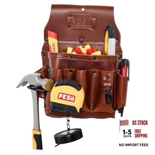 Leather Electrician Tool Pouch – 13-in-1 Top Grain Leather Electrician Cherry