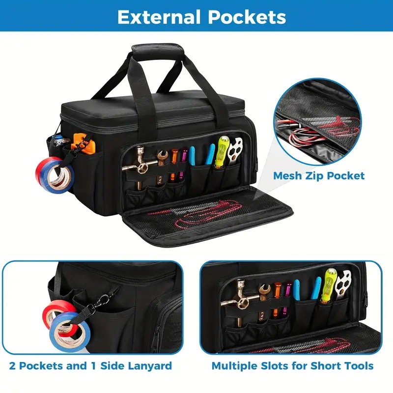 14″ Heavy Duty Tactical Tool Bag Non-Slip Base Durable Portable Tool Storage