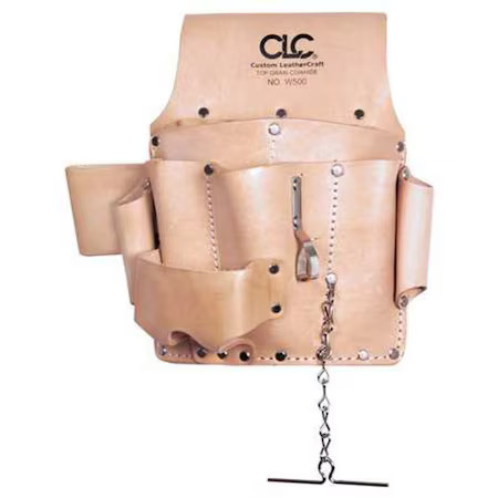 Clc Work Gear W500 Tool Pouch, Tool Pouch, Tan, Leather, 8 Pockets