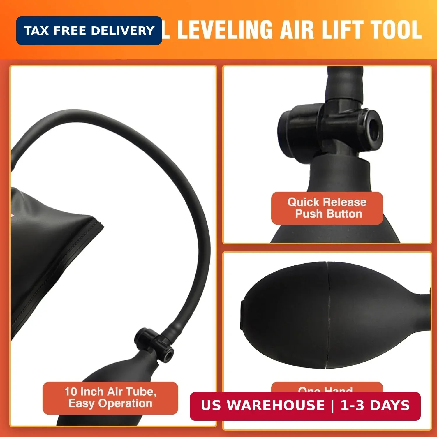 Air Wedge Bag Pump, 350 LB Load, Leveling Kit, 3-Pcs Air Shim S/M/L | Inflatable