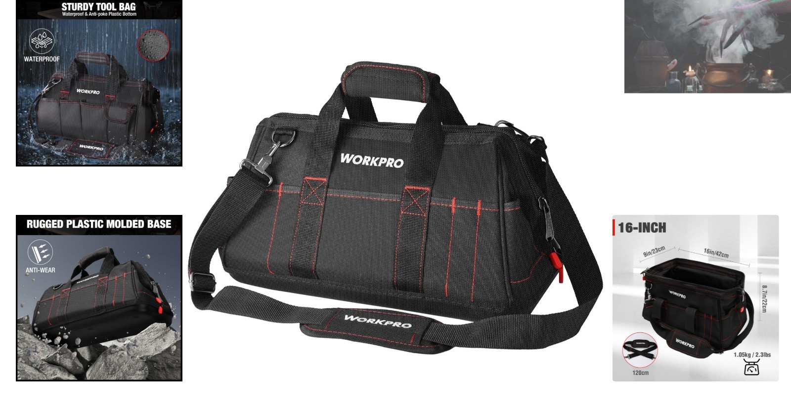 16-Inch Tool Bag: Multi-Pocket Organization & Padded Comfort Handle