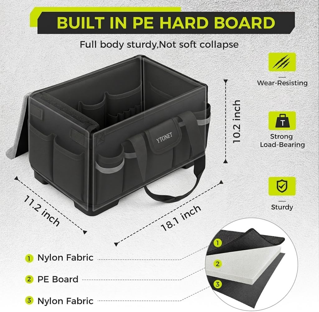 Heavy Duty Tool Bag 18-Inch, Extra Large 46 Pockets Electrician Tool Bag for Men
