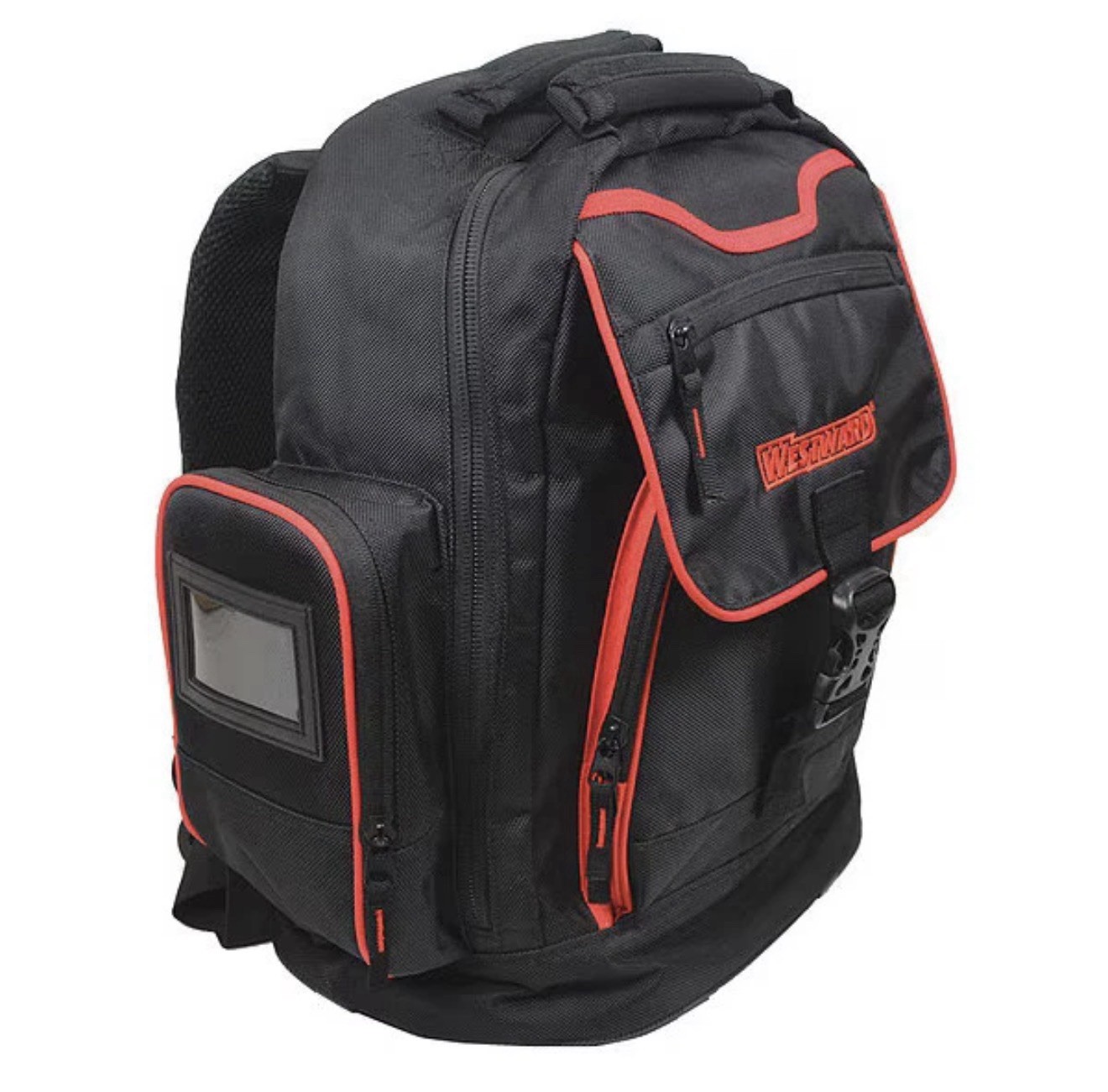 Westward 32Pj49 Tool Backpack Black Polyester 22 Pockets with Side Pockets New