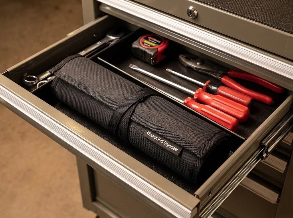 ZENSEWEN Wrench Roll Up Pouch, 16 Slot Heavy Duty Canvas Tool Organizer, Port…