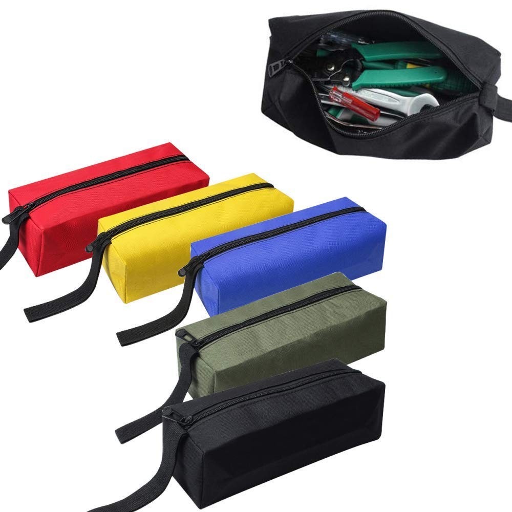 5 Pack Canvas Tool Pouch with Zipper, Multipurpose Utility Tools Bag