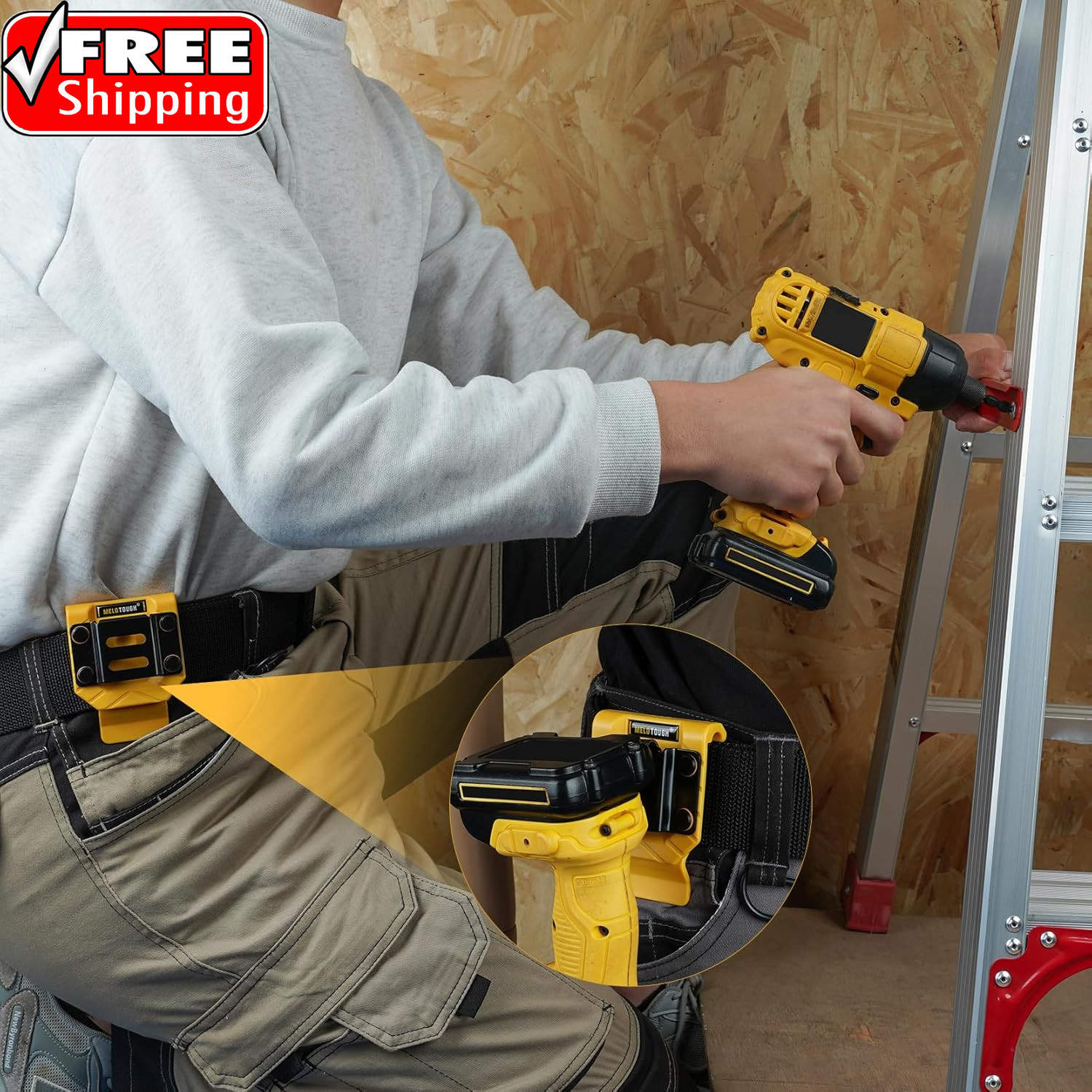 Drill Belt Clip,Drill Holder for Tool Belt,Measuring Tape Holder for Impact Driv
