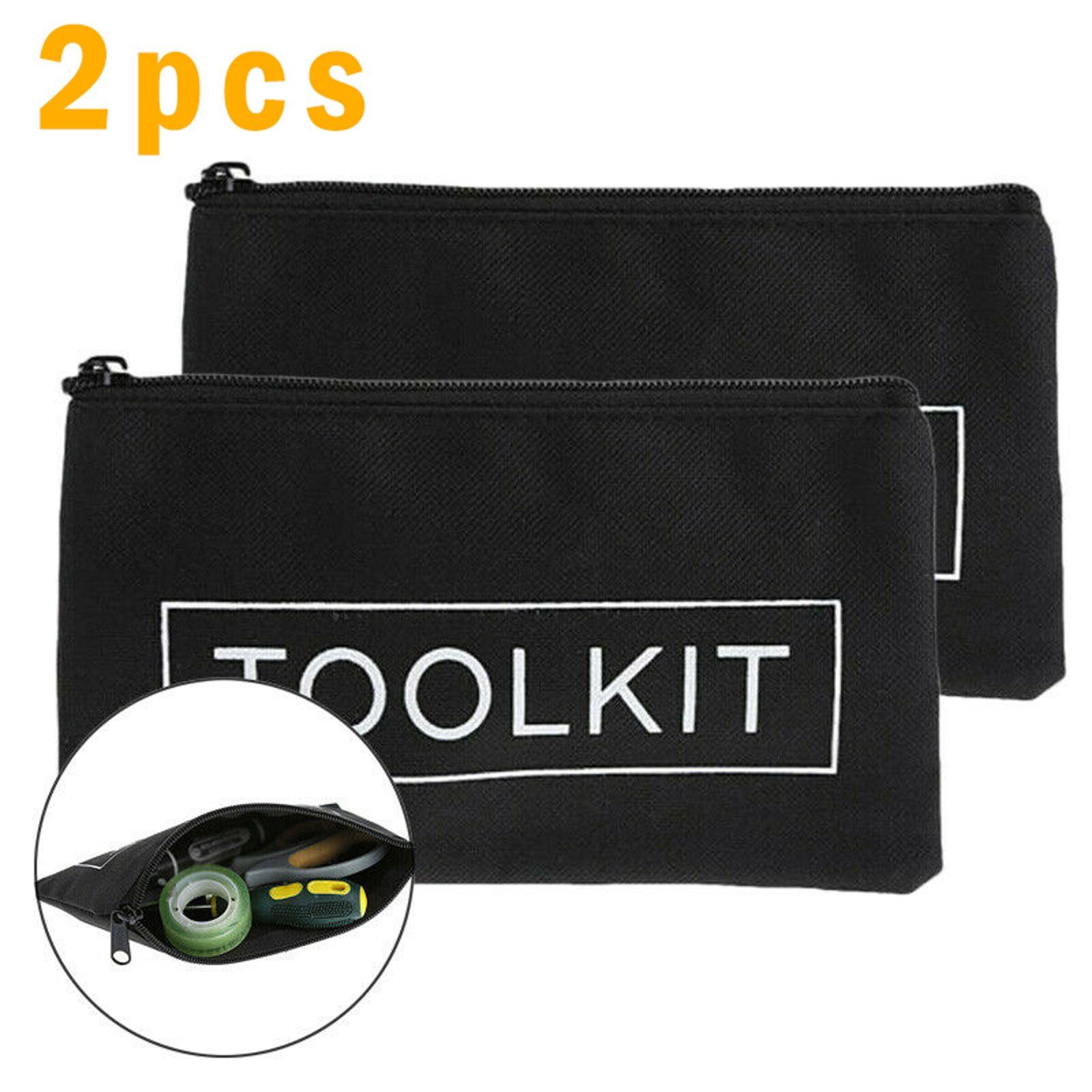 2Pcs Lightweight Waterproof Oxford Cloth Organizer Pouch Zipper Tool Bag Gadgets