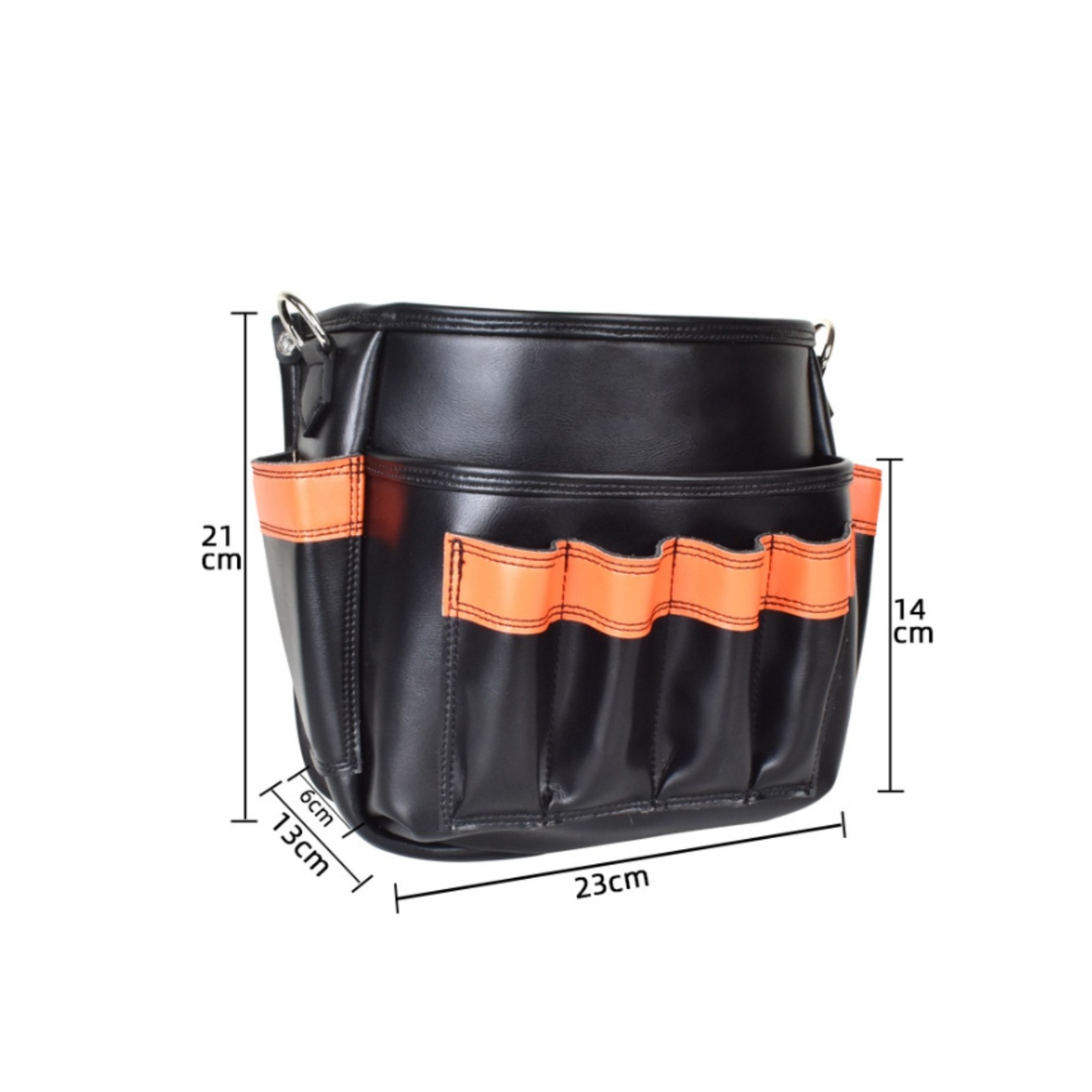 Tool Pouch with Pockets Open-Top Wearable Tool Bag Wipe-Clean