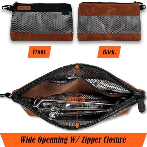 Waxed Canvas Tool Pouch 12 Inch See Through Zipper Bag 4 Pack Heavy Duty Tear