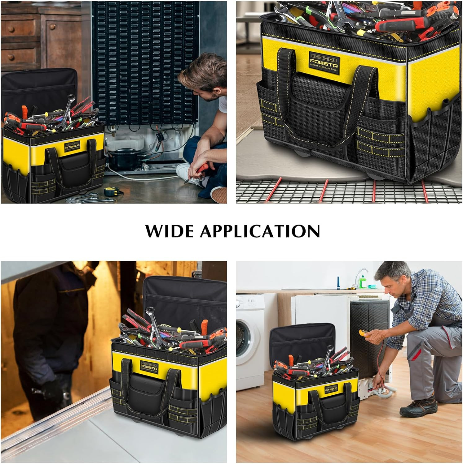 21″Rolling Tool Bag with Wheels,1680D Waterproof Rolling Tool Tote Bag with Tele