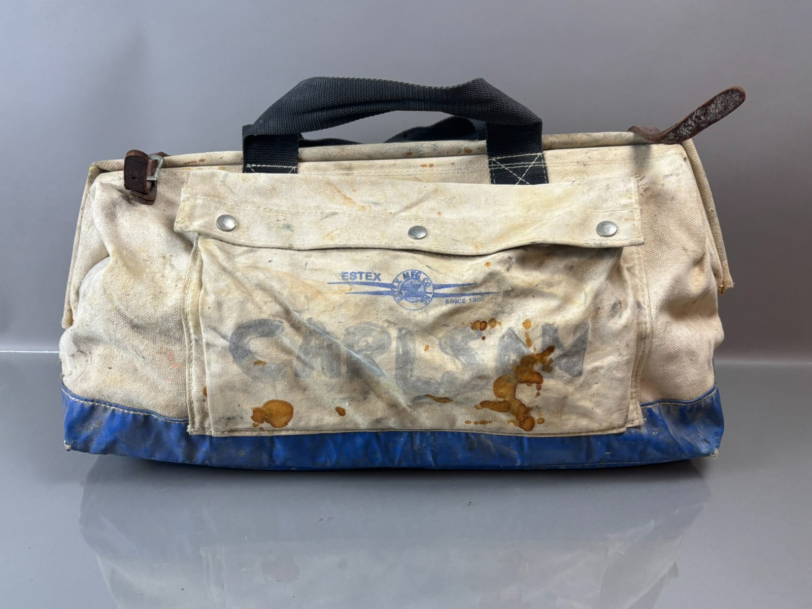 Vtg Klein Tools 24″ Canvas Tool Bag Industrial Heavy Duty #8